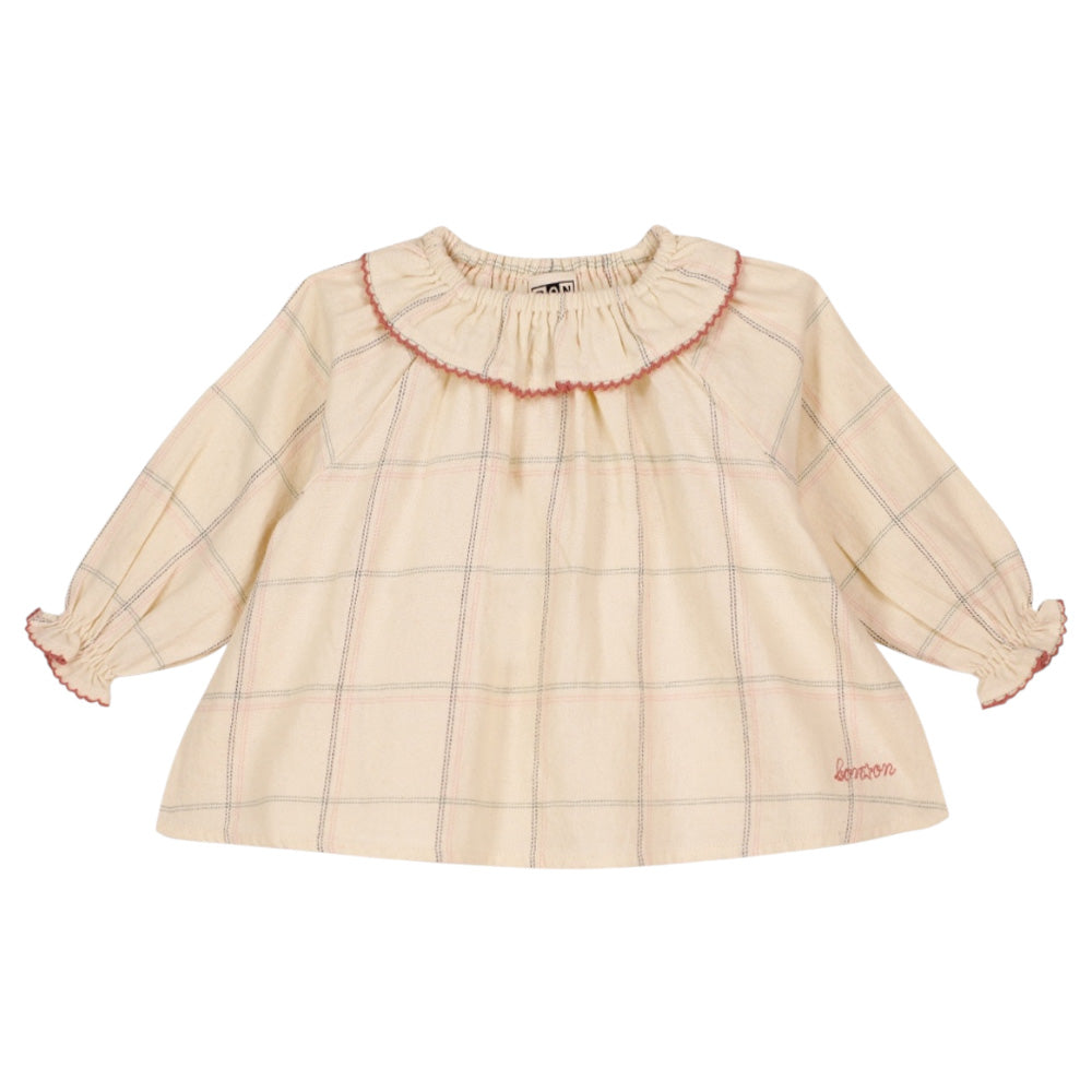 Bonton Baby Solange Blouse Sheep Cream Checks
