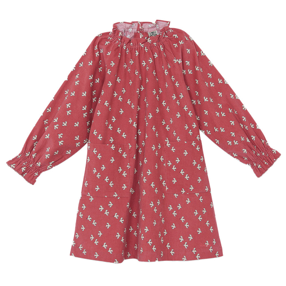 Bonton Child Dahlia Dress Pink Little Birdy Print