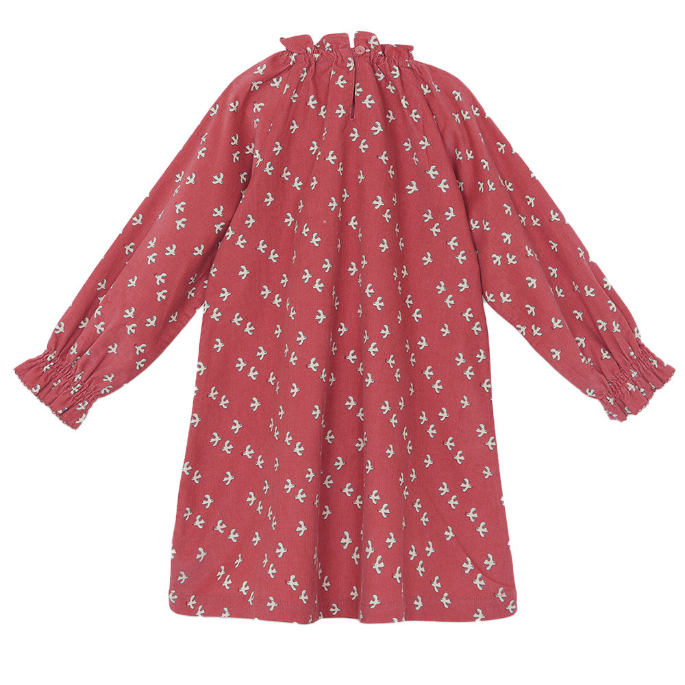 Bonton Child Dahlia Dress Pink Little Birdy Print