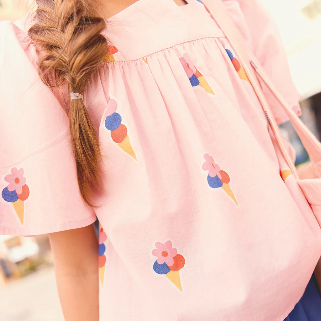 Bonton Child Girl Elisha Blouse Gelato Pink Print