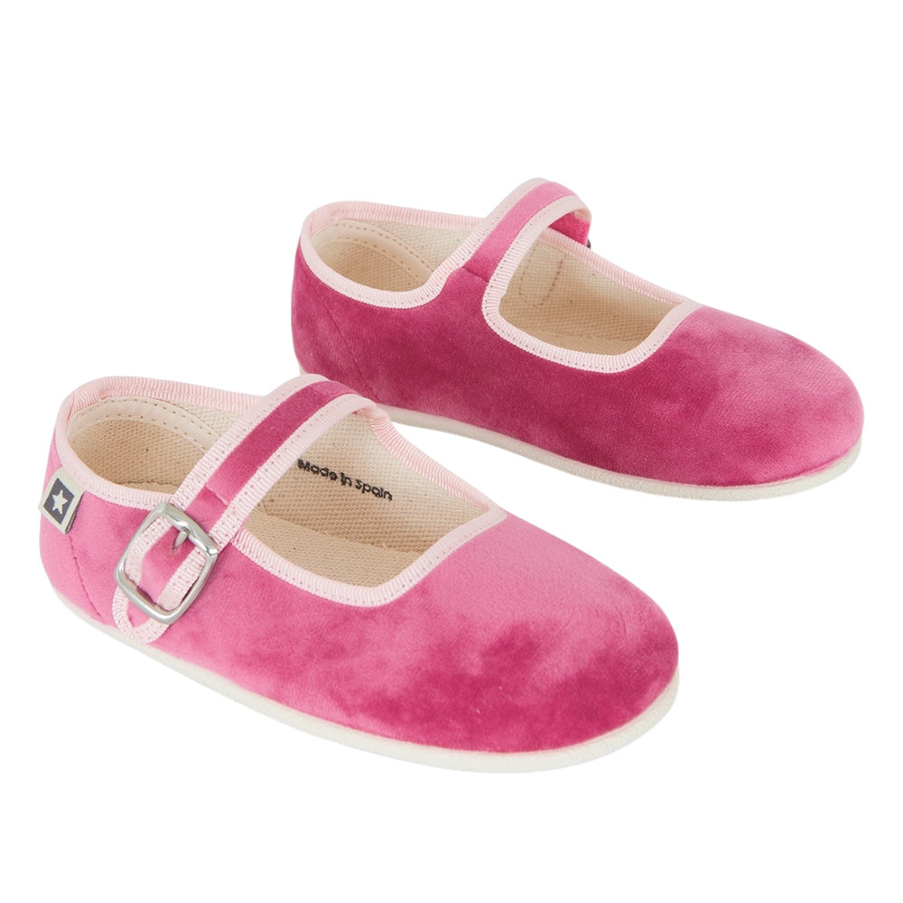 Bonton Child Jane Buckled Shoes Fushia Rose Faroe Pink
