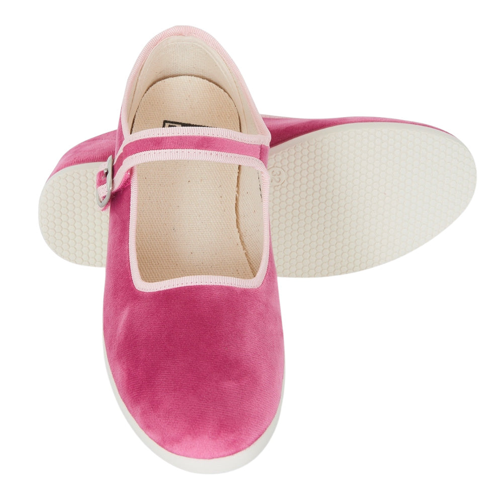 Bonton Child Jane Buckled Shoes Fushia Rose Faroe Pink