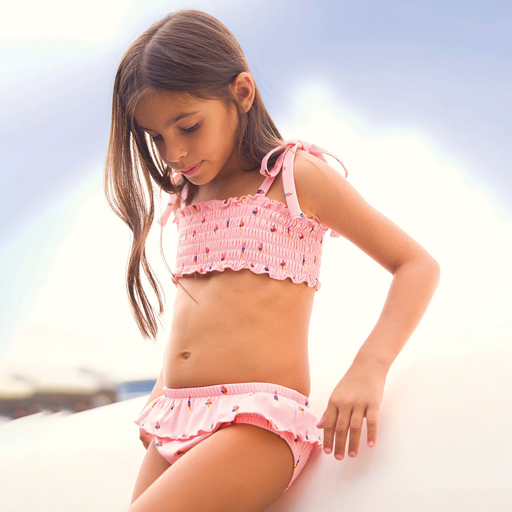 Bonton Child Girl Lagoon Swimsuit Gelato Pink Print Two Piece Bikini