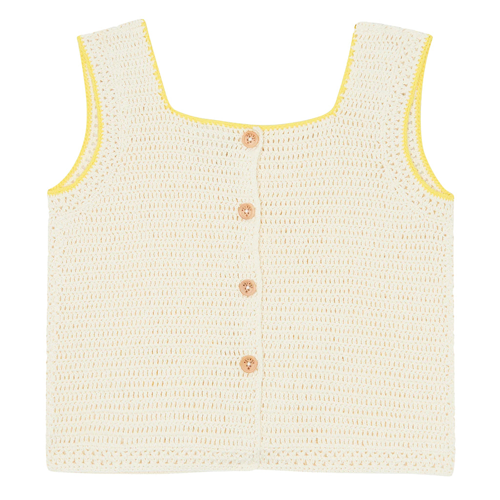 Bonton Child Girl Lanzarote Crochet Blouse Ecru Cream