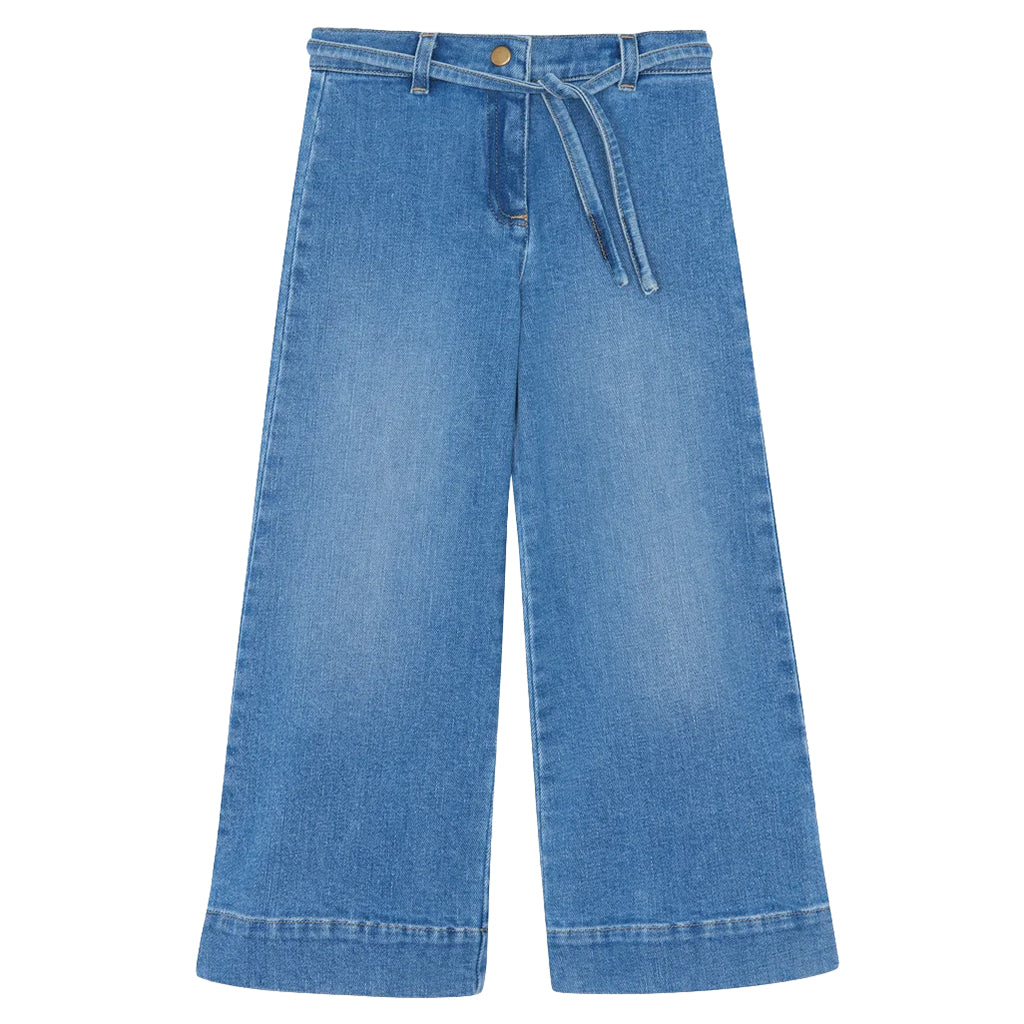 Bonton Child Girl Lasso Pants Denim Blue