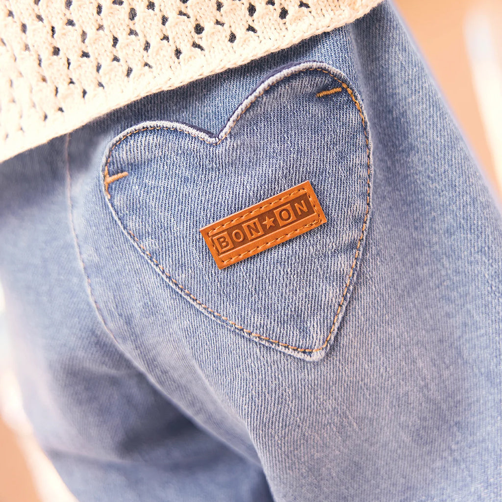 Bonton Child Girl Lasso Pants Denim Blue