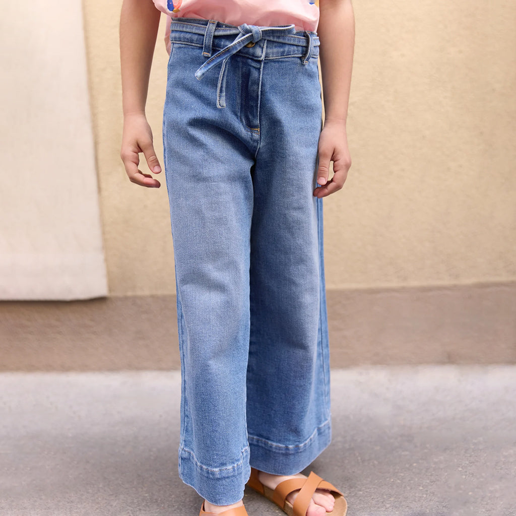 Bonton Child Girl Lasso Pants Denim Blue