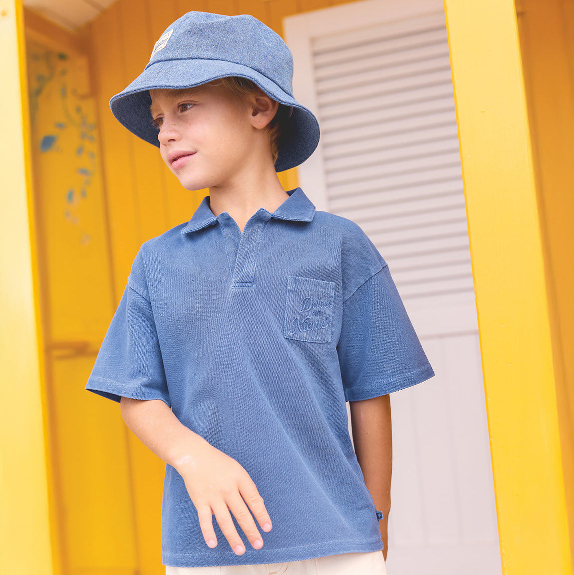 Bonton Child Boy Livio Polo T-shirt Mediterranean Blue