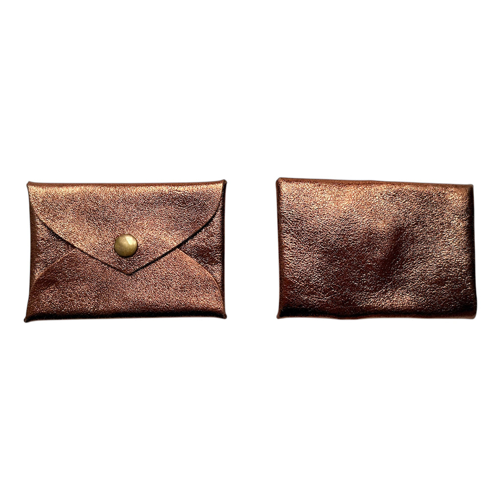 Bonton Child Leather Envelope Coin/Card Wallet Copper