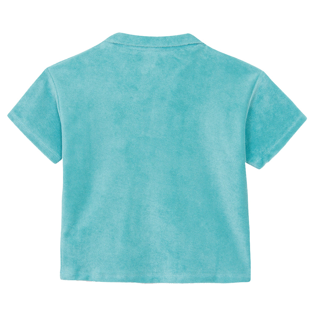 Bonton Child Boy Livio Terrycloth Polo T-shirt Blue Fish