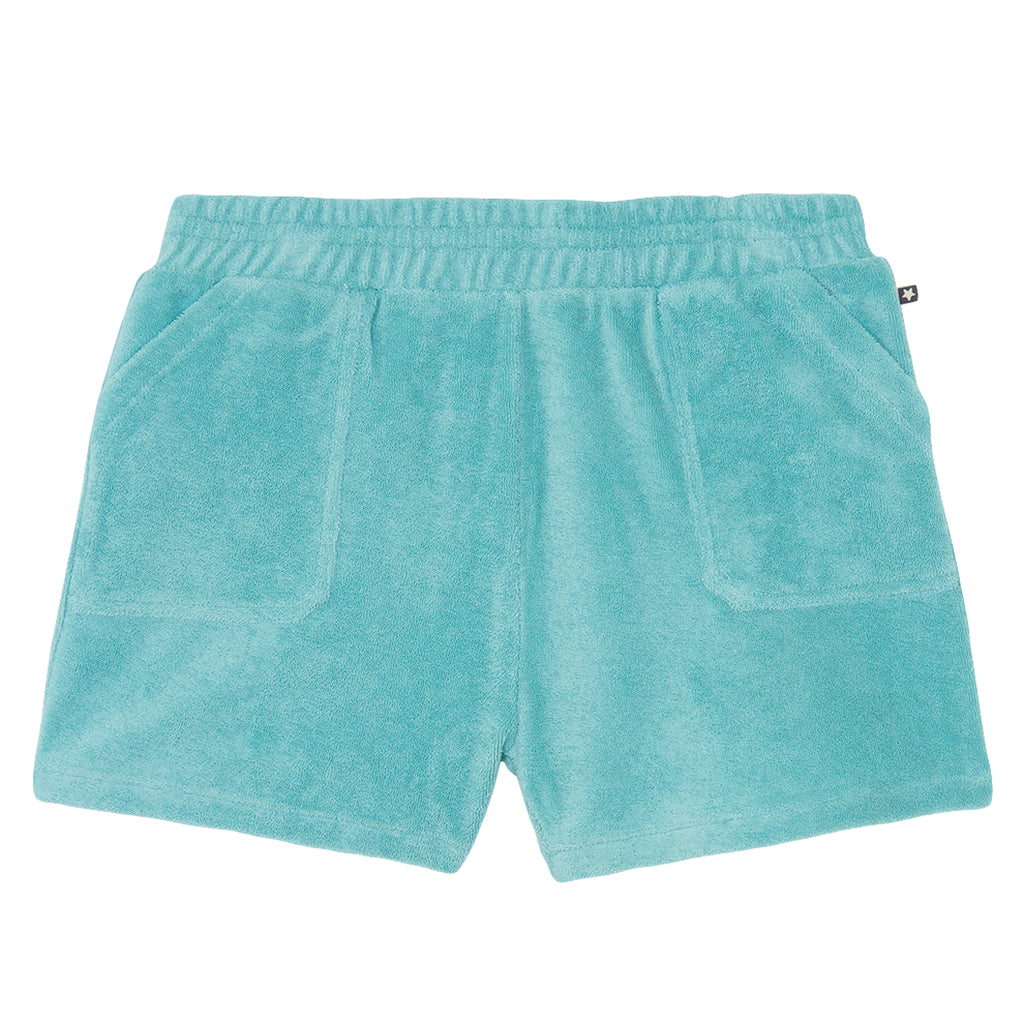 Bonton Child Boy Lolo Terrycloth Shorts Blue Fish
