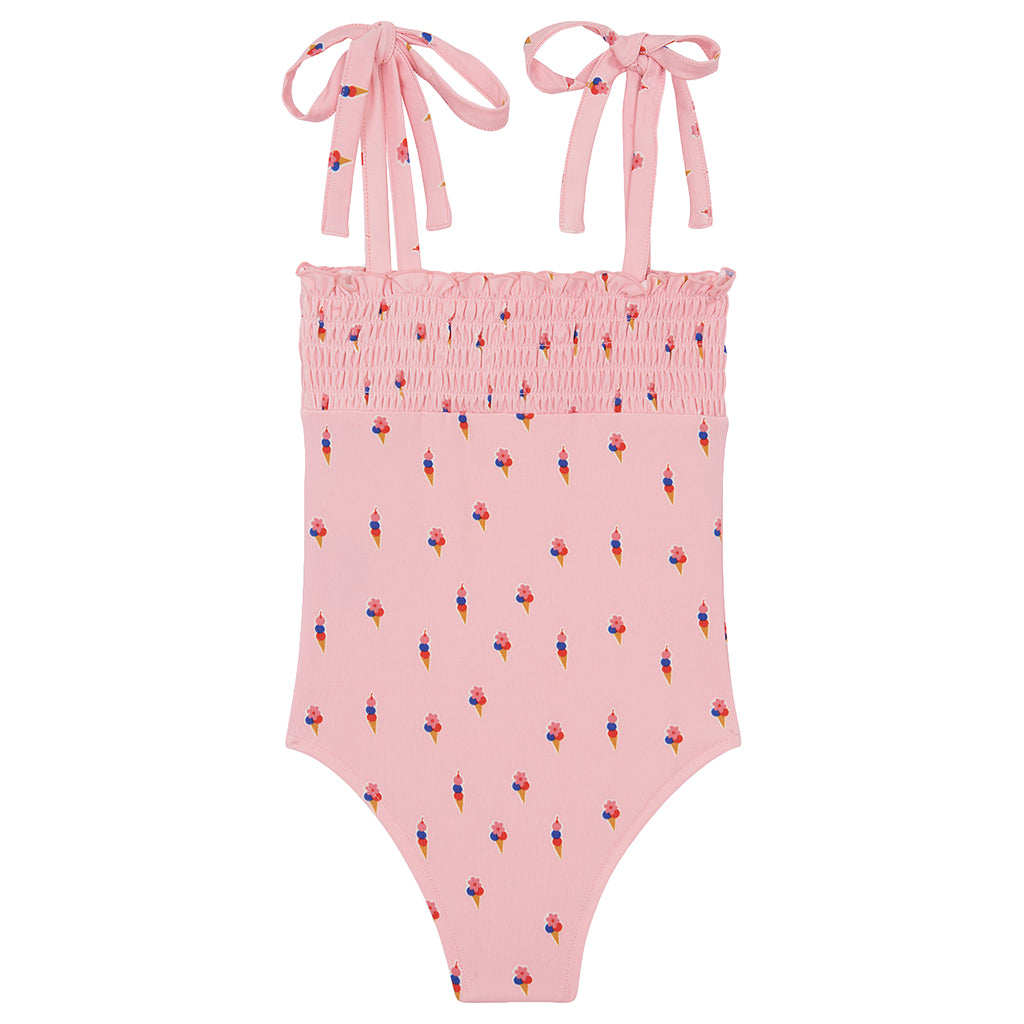 Bonton Child Girl Longboard Swimsuit Gelato Pink Print
