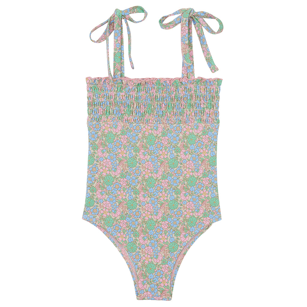 Bonton Child Girl Longboard Swimsuit Multicolour Vintage Floral