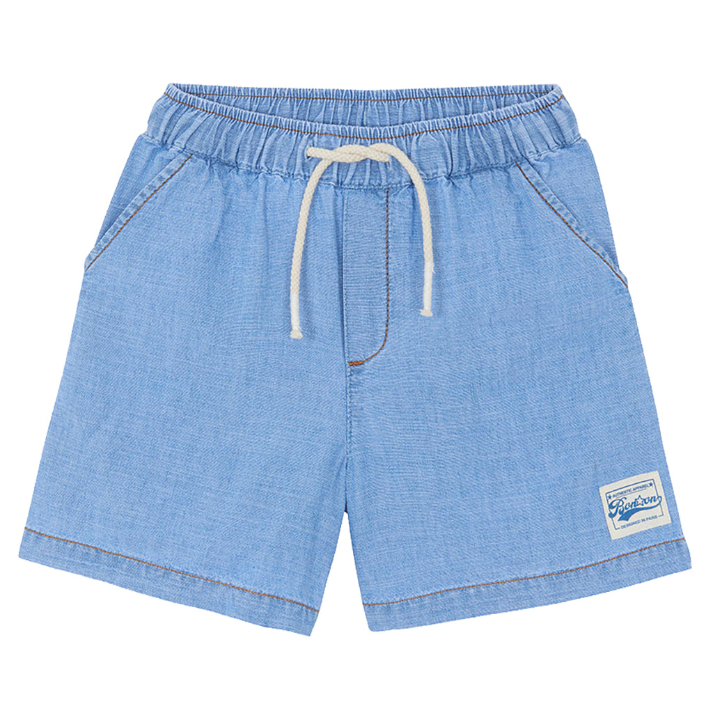 Bonton Child Boy Lyon Shorts Light Chambray Blue