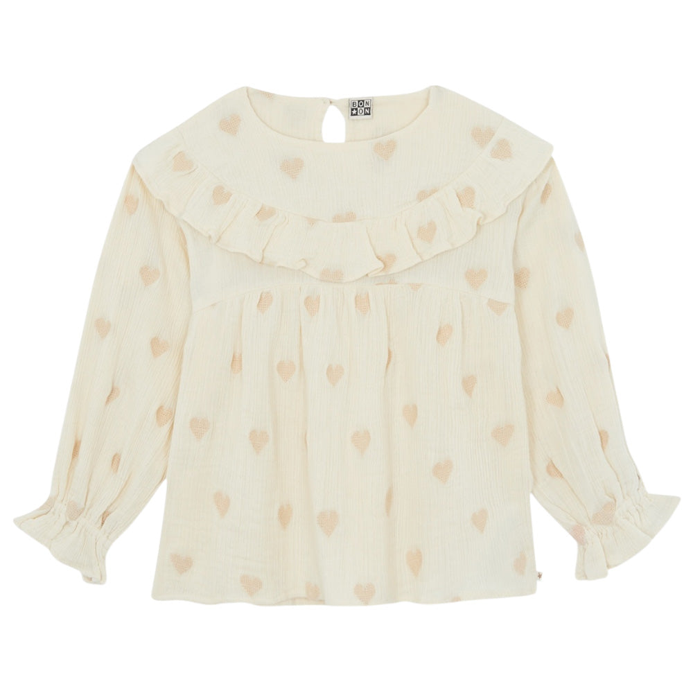Bonton Child Maddie Blouse Sheep Cream Floral Print