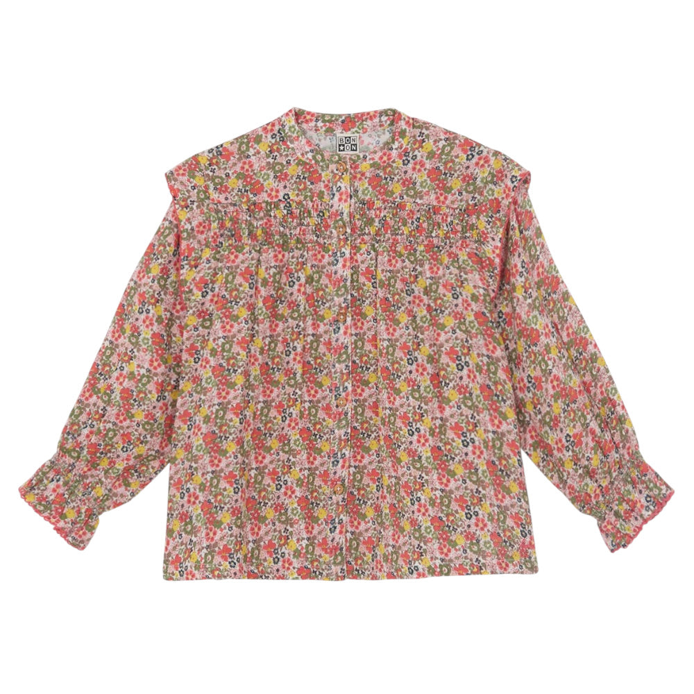 Bonton Child Mona Blouse Rose Pink Faroe Floral Print