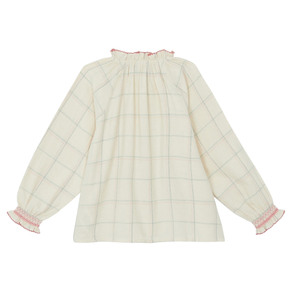 Bonton Child Reinette Blouse Sheep Cream Checks