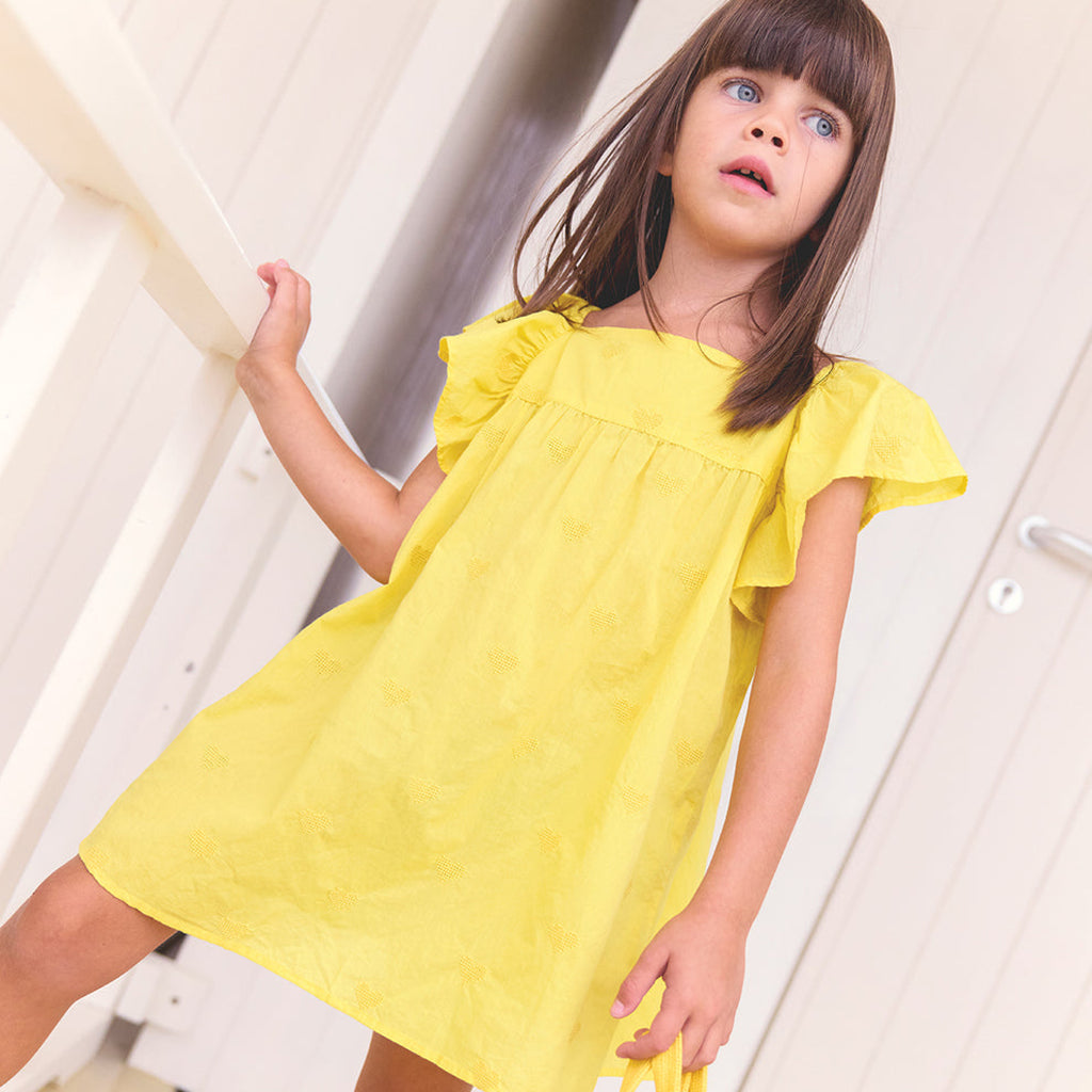 Bonton Child Girl Reve Dress Citron Yellow