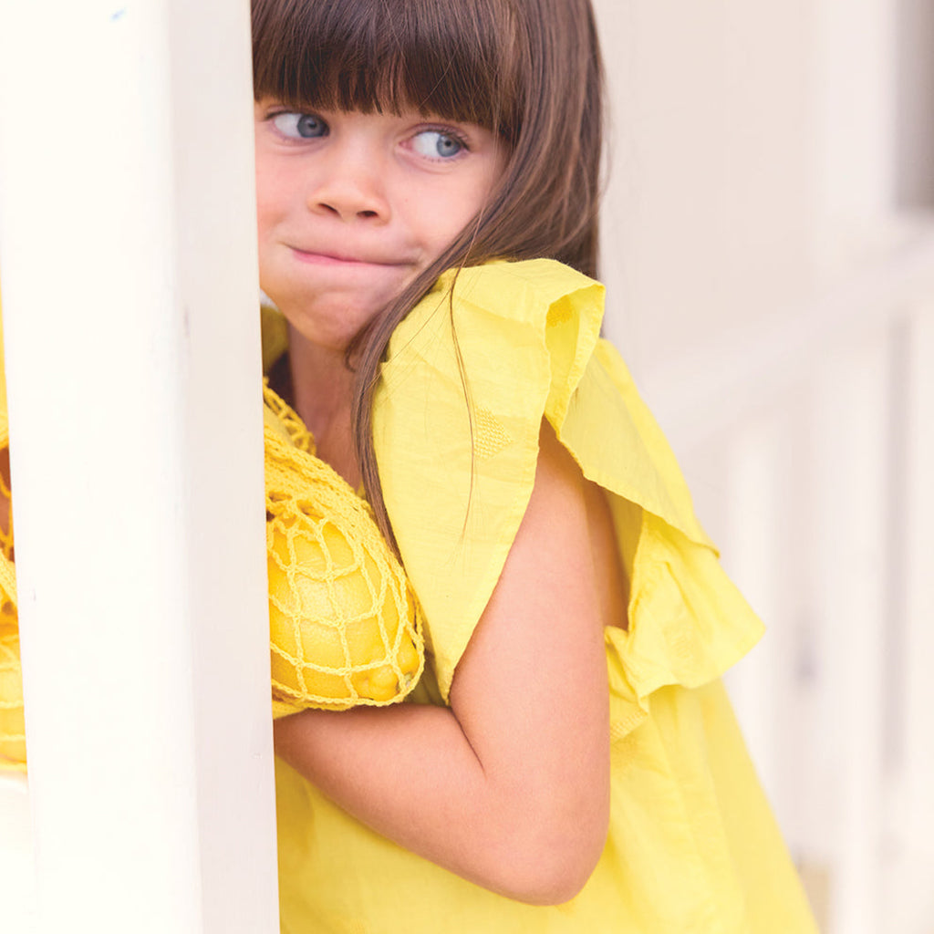 Bonton Child Girl Reve Dress Citron Yellow