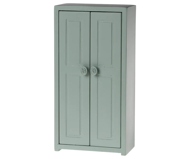 Maileg Toys Mouse Bed Miniature Wooden Closet Blue