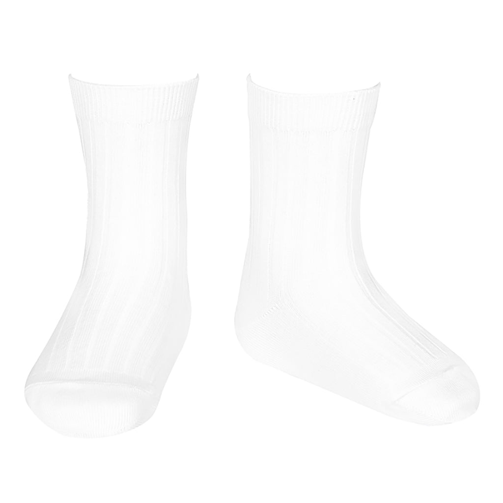 Condor Baby And Child Basic Rib Short Socks White