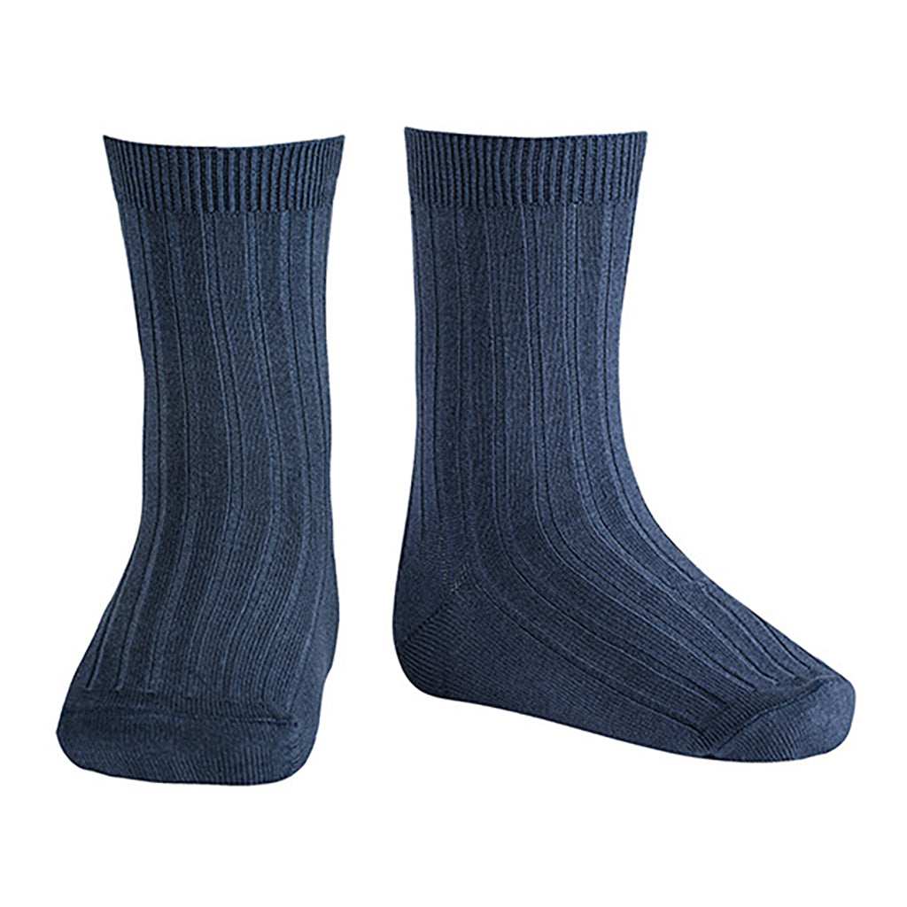 Condor Baby And Child Basic Rib Short Socks Lapislazuli Blue