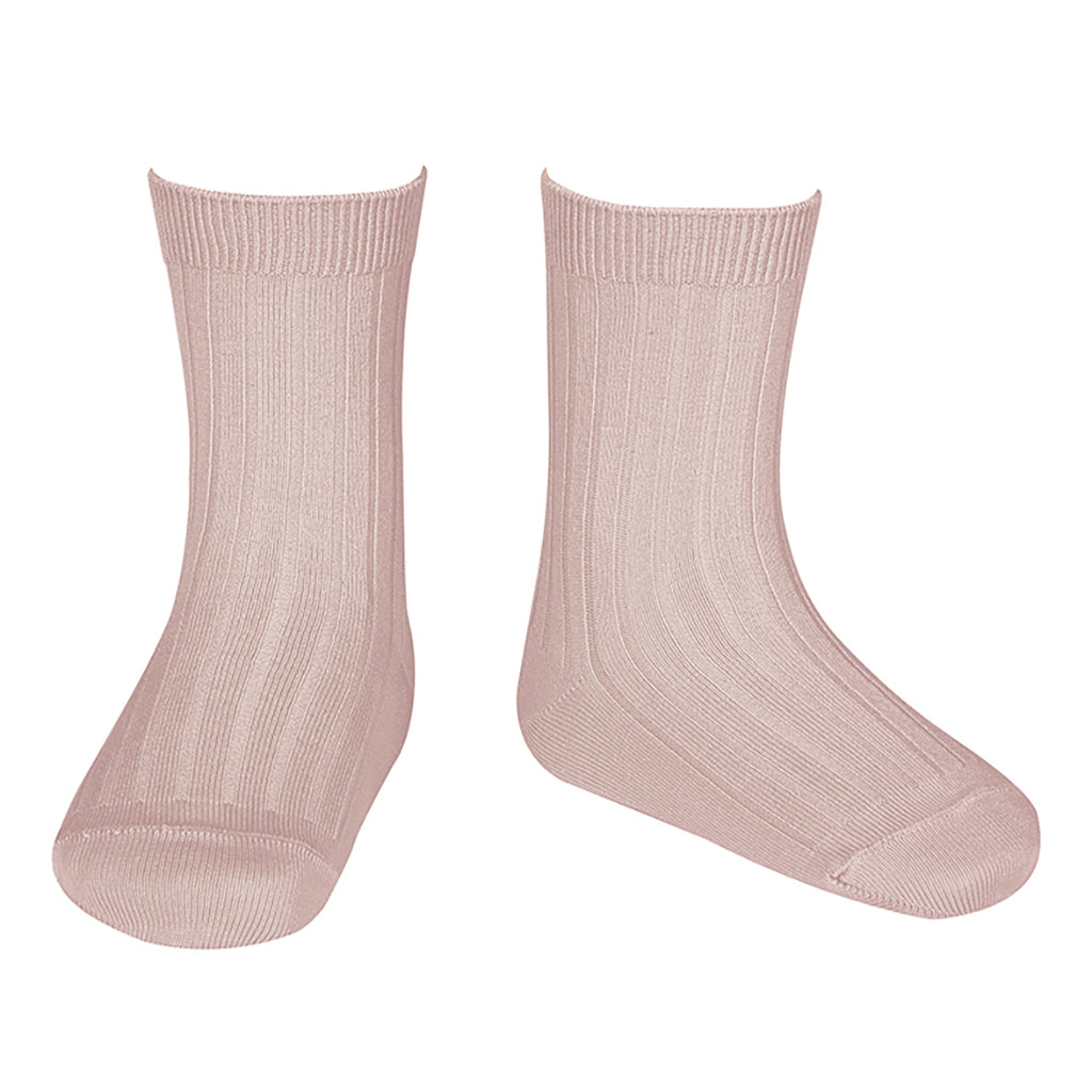 Condor Baby And Child Basic Rib Short Socks Antic Pink