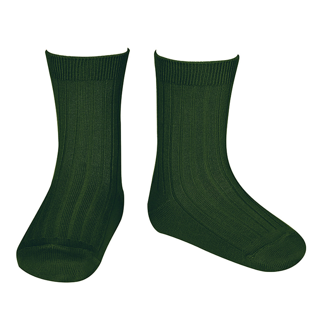 Condor Baby And Child Basic Rib Short Socks Bottle Green