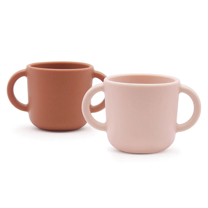 Ekobo Training Cup Set Blush Pink and Terracotta Brown