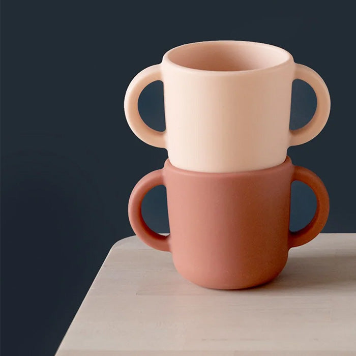 Ekobo Training Cup Set Blush Pink and Terracotta Brown