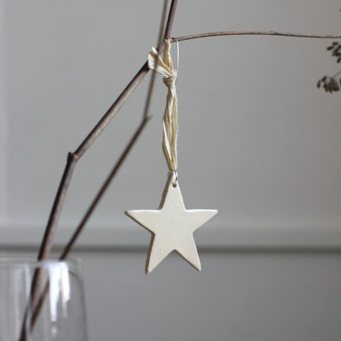 Eleanor Torbati Ceramics Stoneware Star Ornament Small White