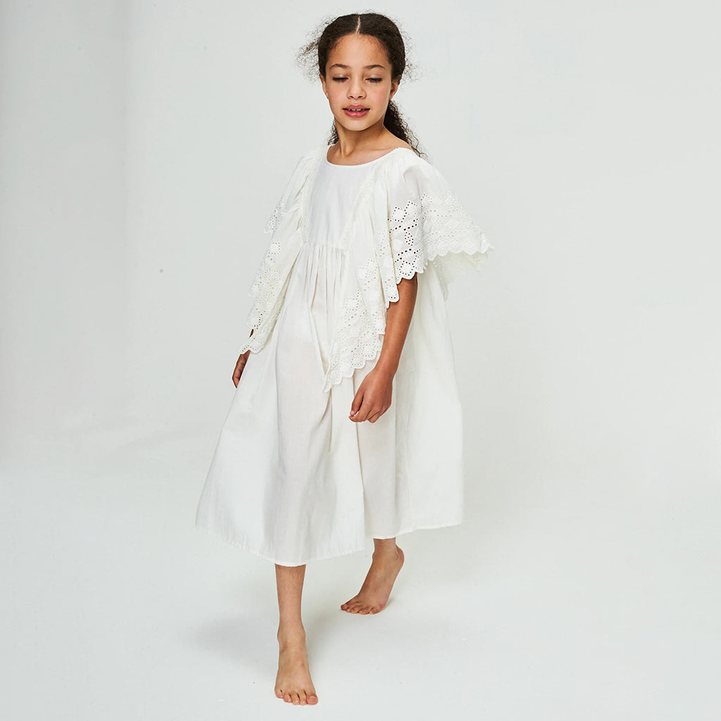 Faune Child Hibiscus Dress Vintage White