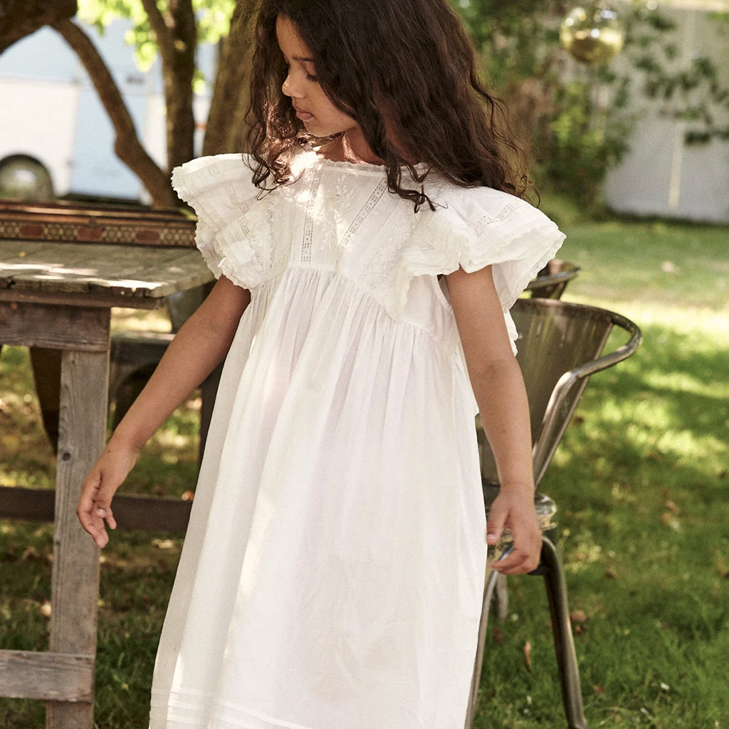 Faune Child Zinnia Dress Pure White