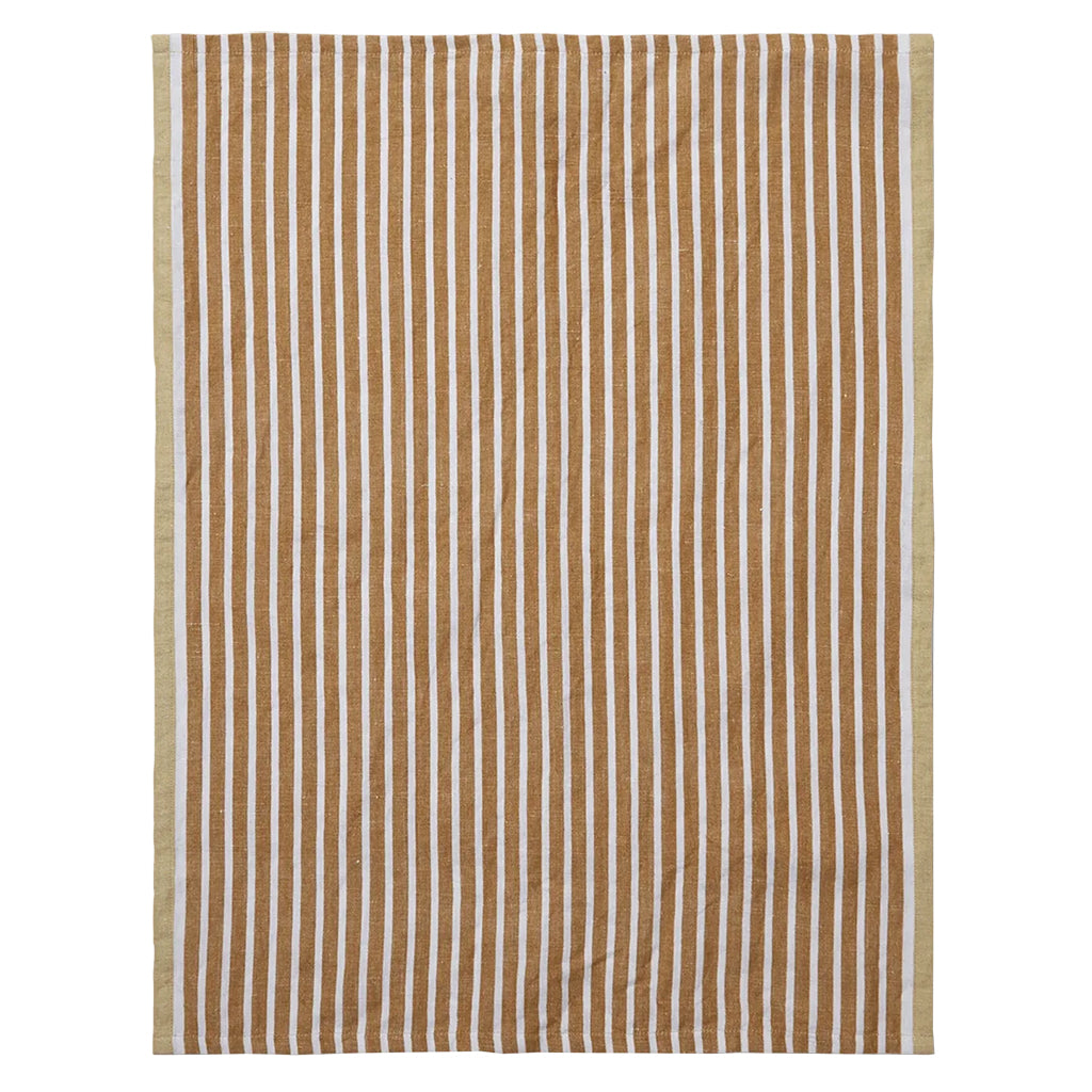 Ferm Living Hale Tea Towel Golden Brown And Silver Fern