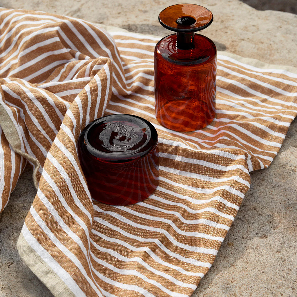 Ferm Living Hale Tea Towel Golden Brown And Silver Fern