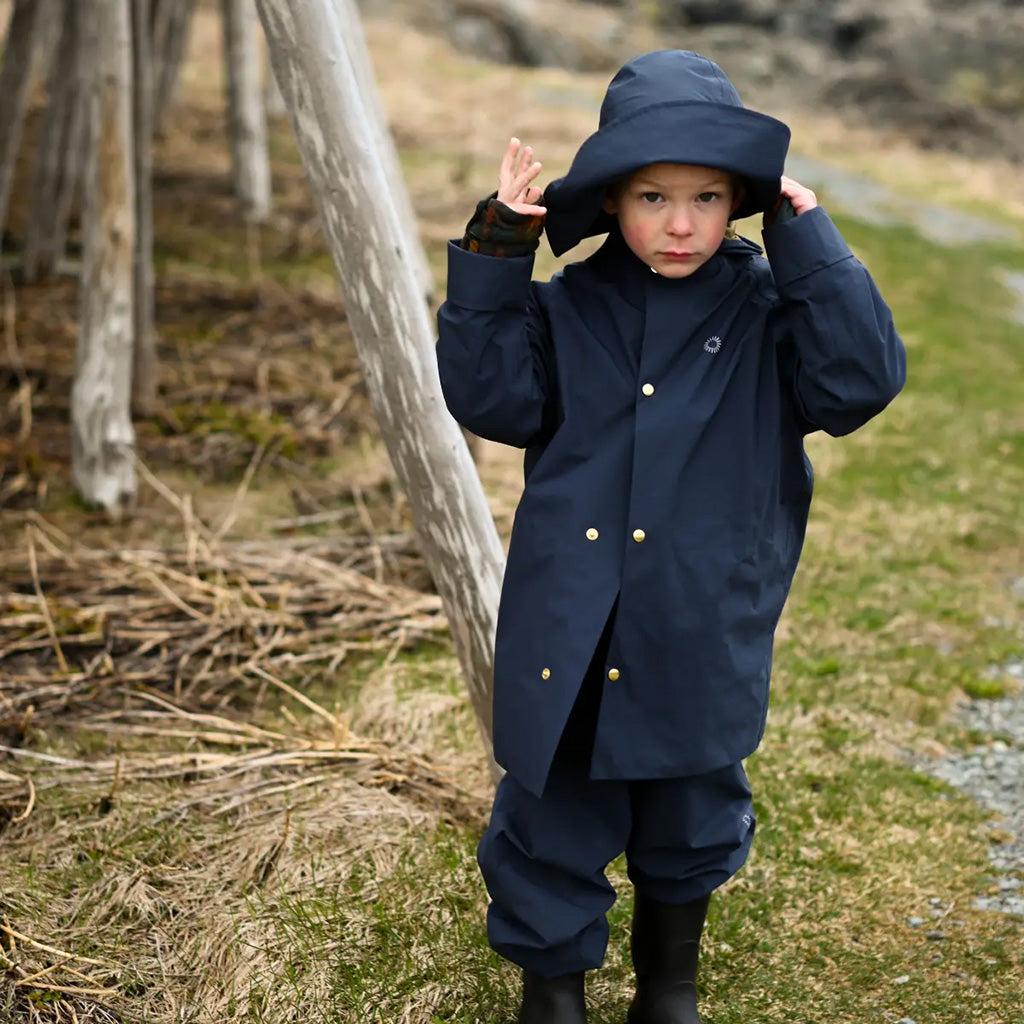 Fairechild Child Midi Rain Coat Inkberry Navy Blue