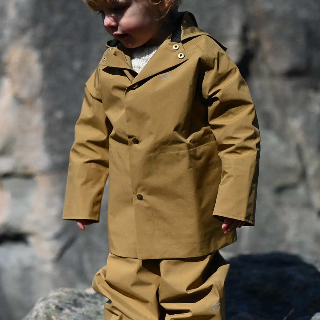 Fairechild Child Midi Rain Coat Ochre Brown