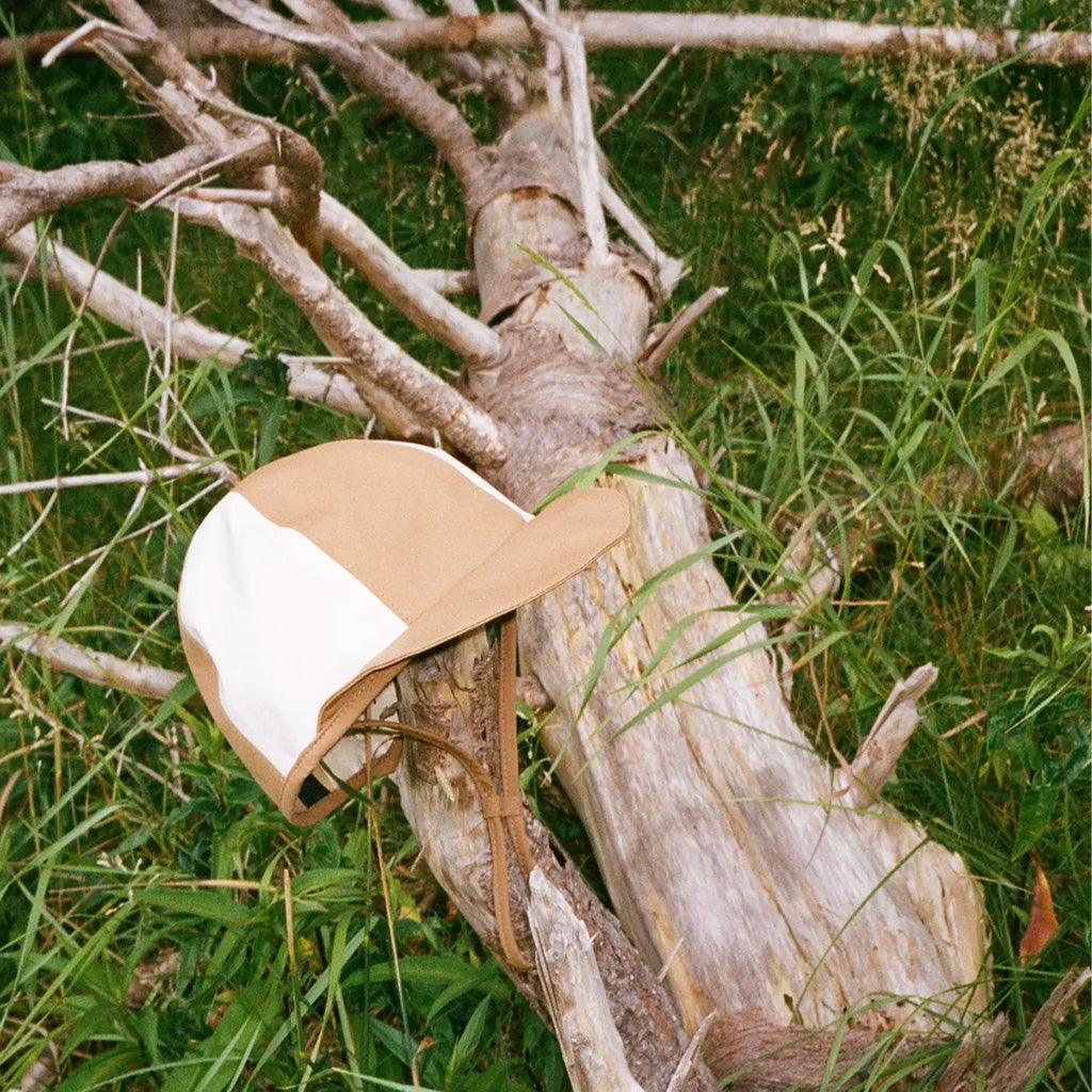 Fairechild Child Patch Hat Ochre Brown And Salt White