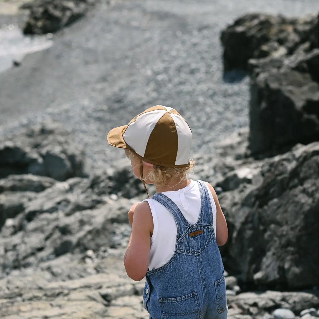 Fairechild Child Patch Hat Ochre Brown And Salt White