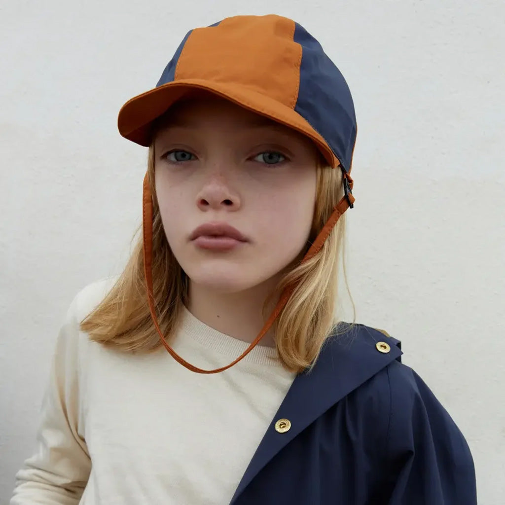 Fairechild Child Patch Hat Red Oak Brown And Inkberry Navy Blue