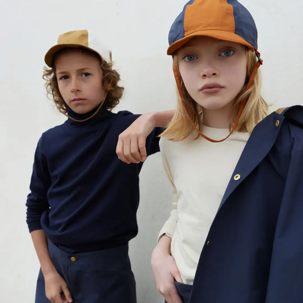 Fairechild Child Patch Hat Red Oak Brown And Inkberry Navy Blue