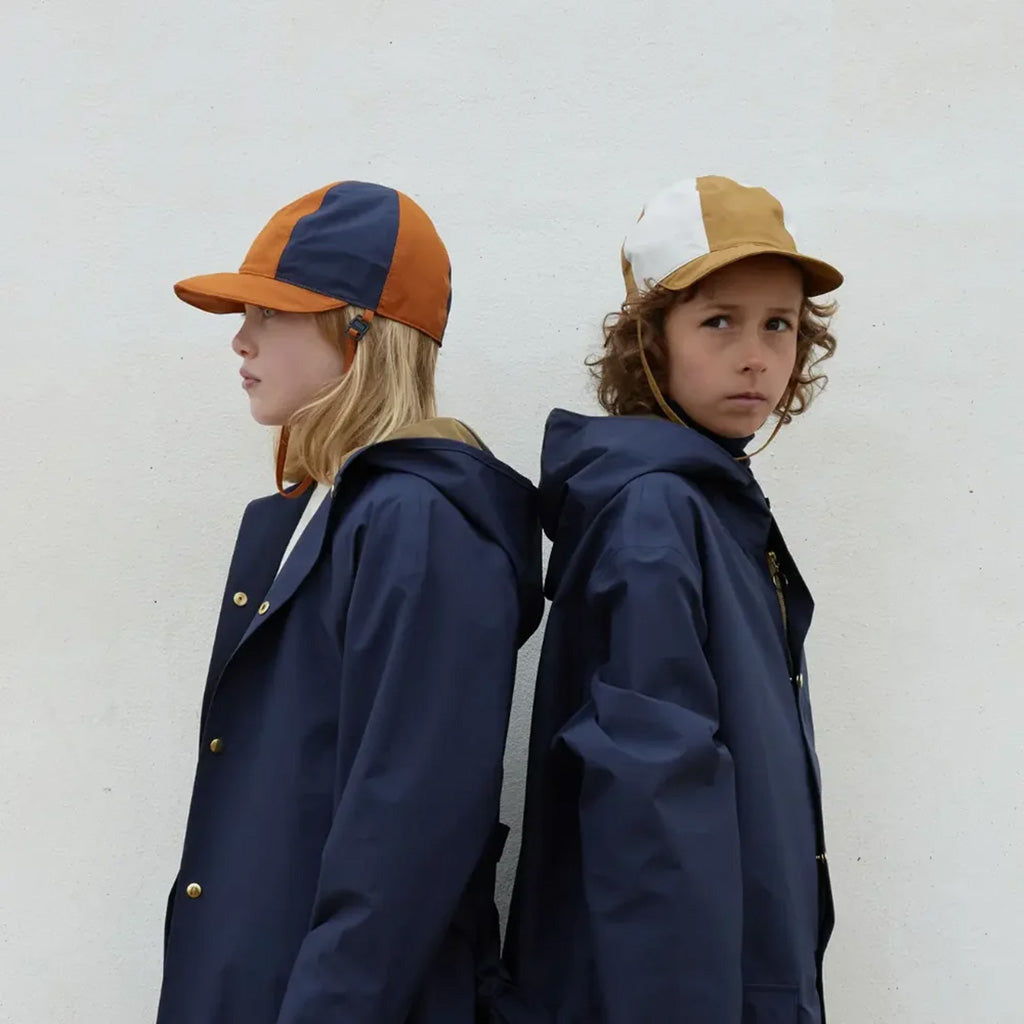 Fairechild Child Patch Hat Red Oak Brown And Inkberry Navy Blue