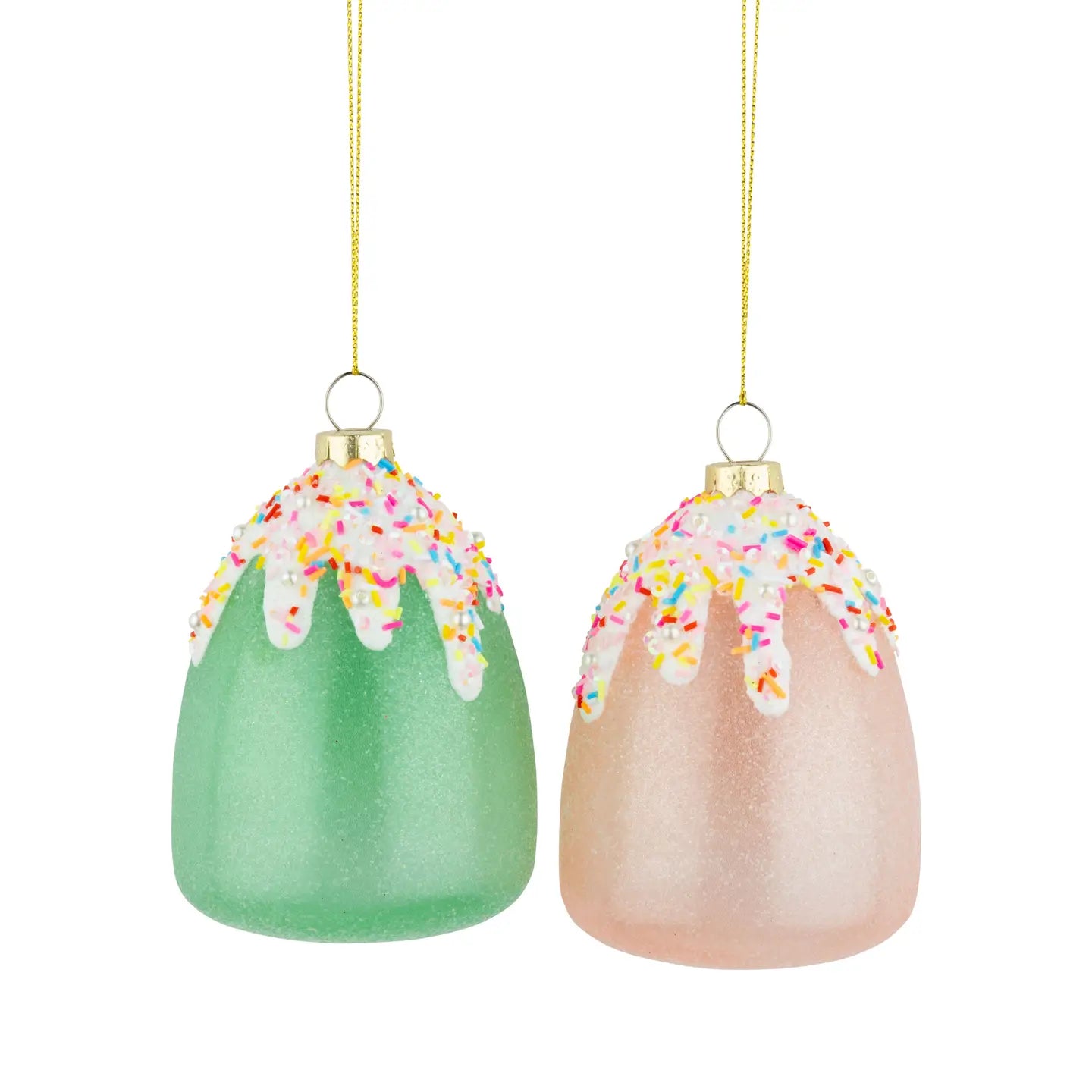 Silver Tree Home & Holiday Set of 2 Glass Gumdrop Ornaments