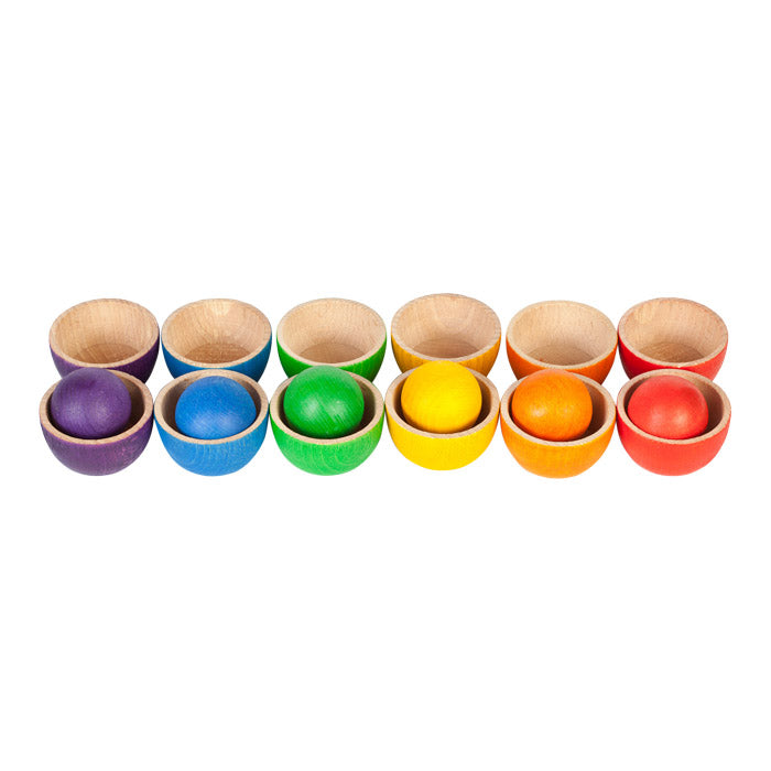 Grapat 18 Piece Set Wooden Bowls And Balls Multicoloured