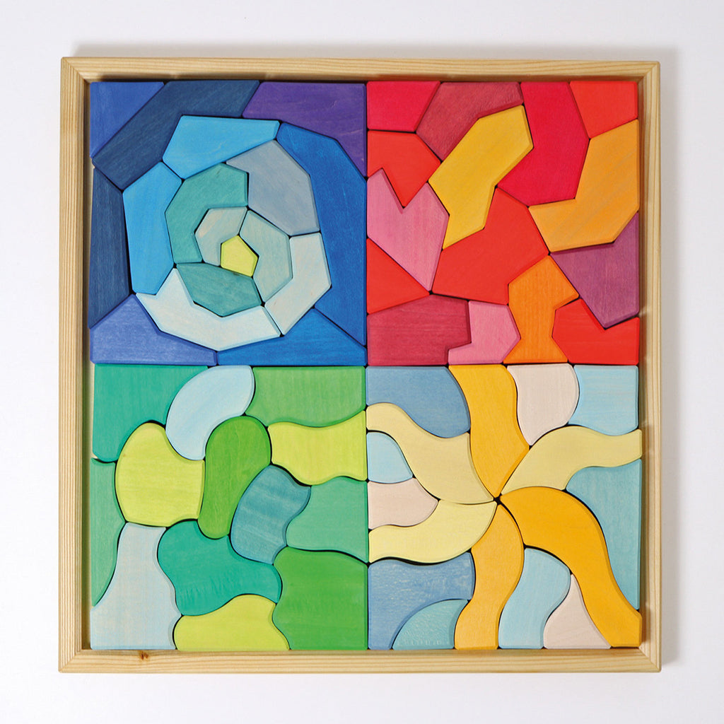 Grimm's 61 Piece Wooden Building Set Four Temperaments Multicoloured