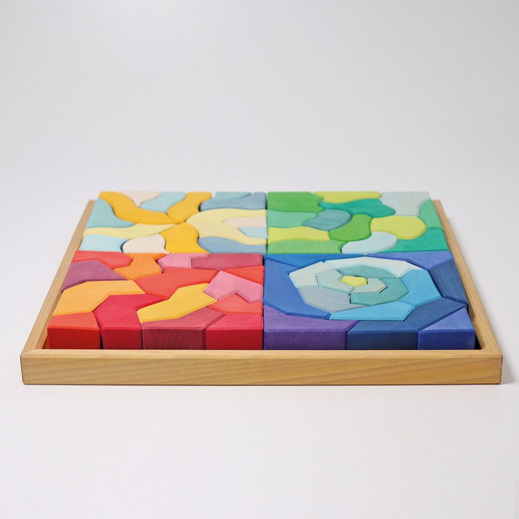Grimm's 61 Piece Wooden Building Set Four Temperaments Multicoloured