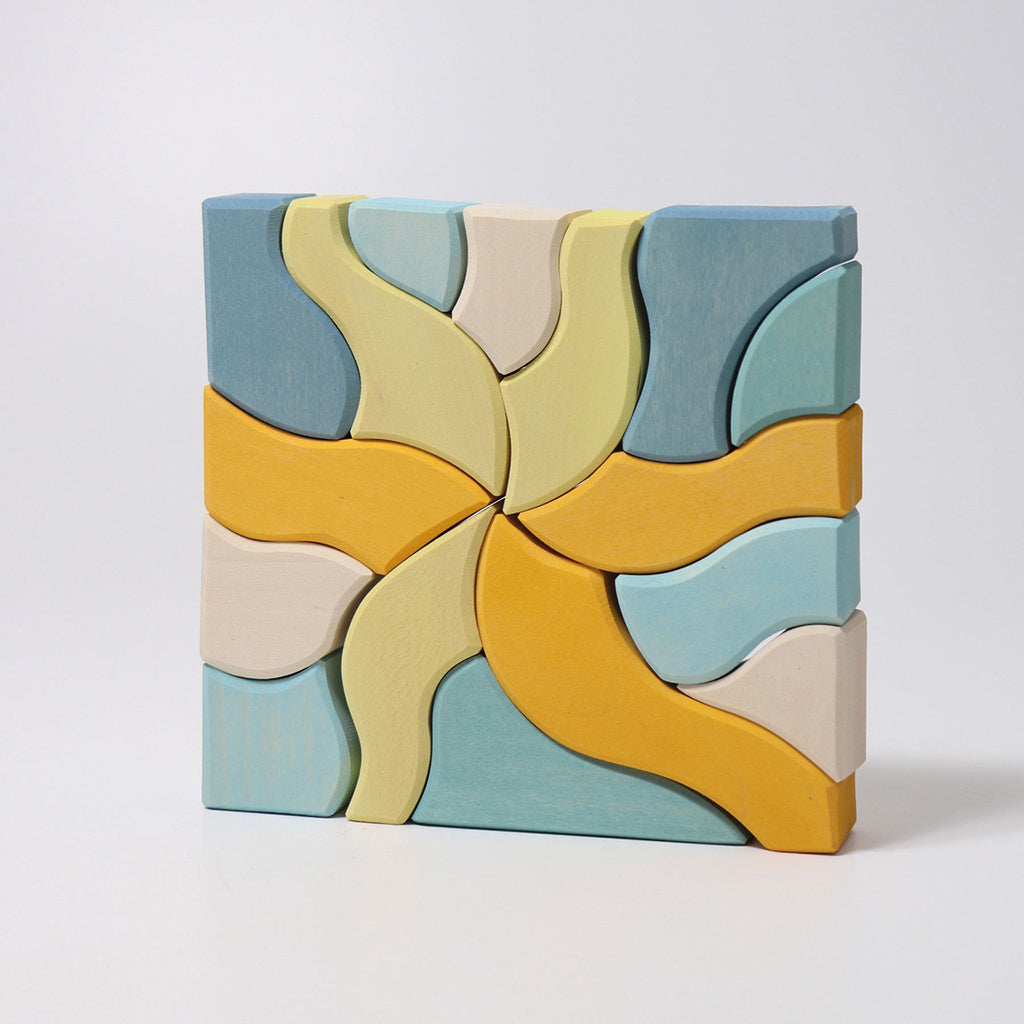 Grimm's 61 Piece Wooden Building Set Four Temperaments Multicoloured