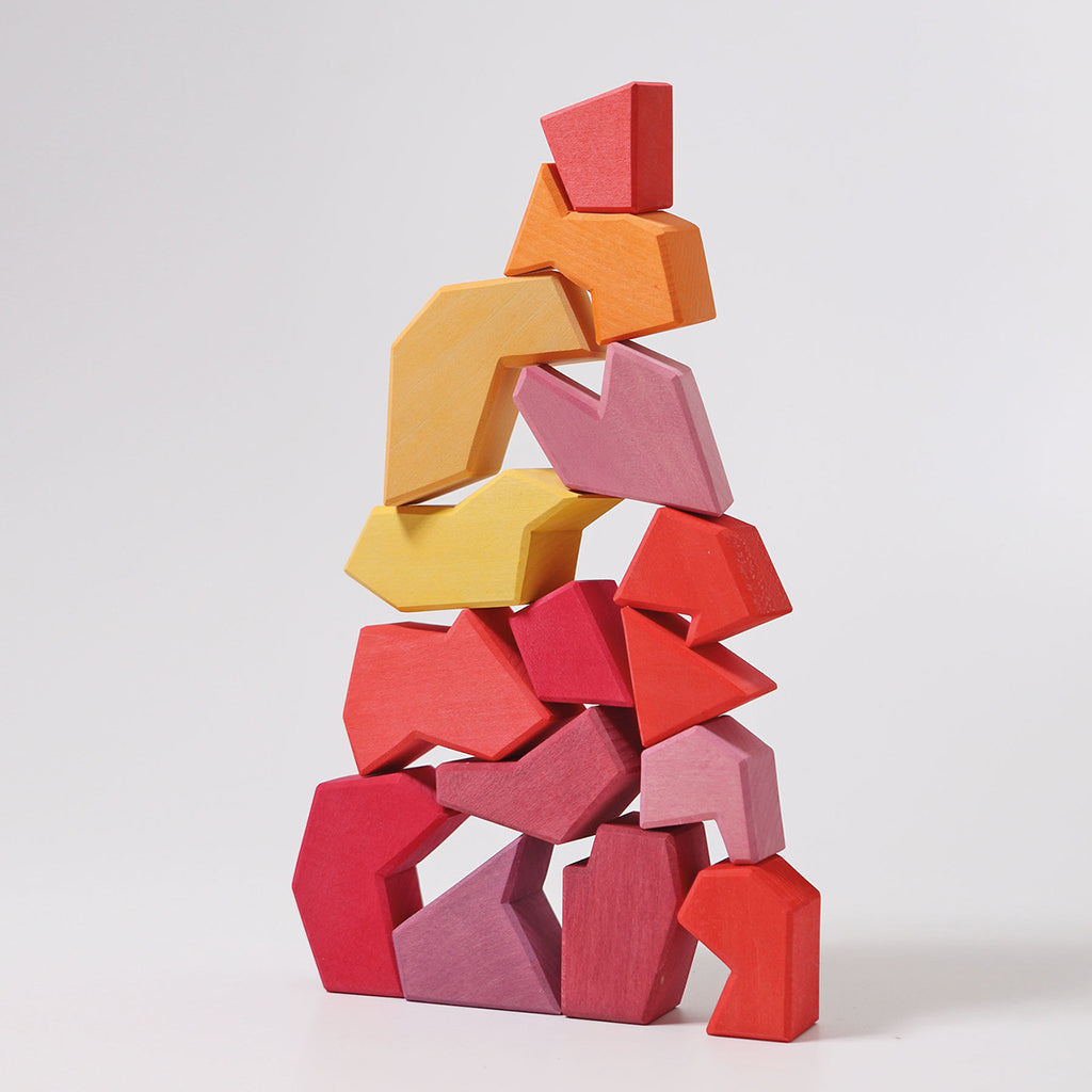 Grimm's 61 Piece Wooden Building Set Four Temperaments Multicoloured