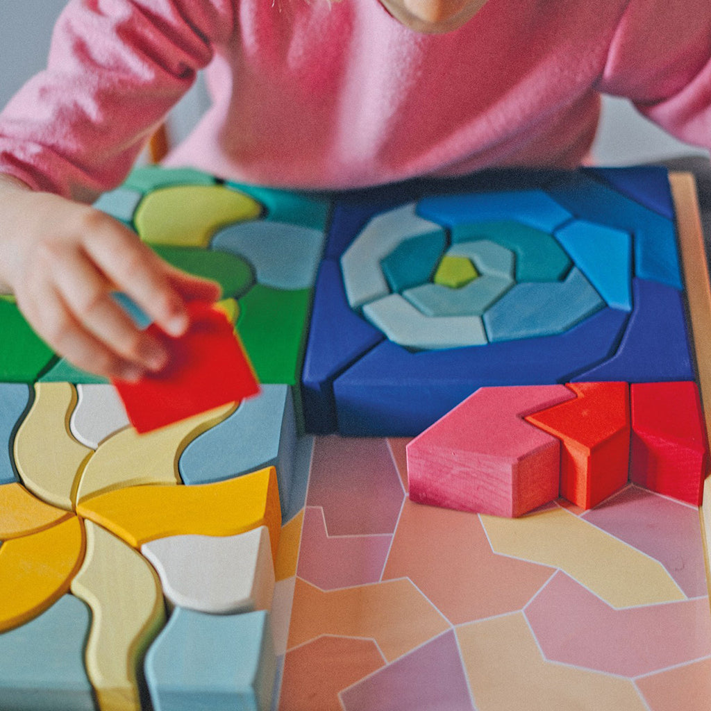 Grimm's 61 Piece Wooden Building Set Four Temperaments Multicoloured