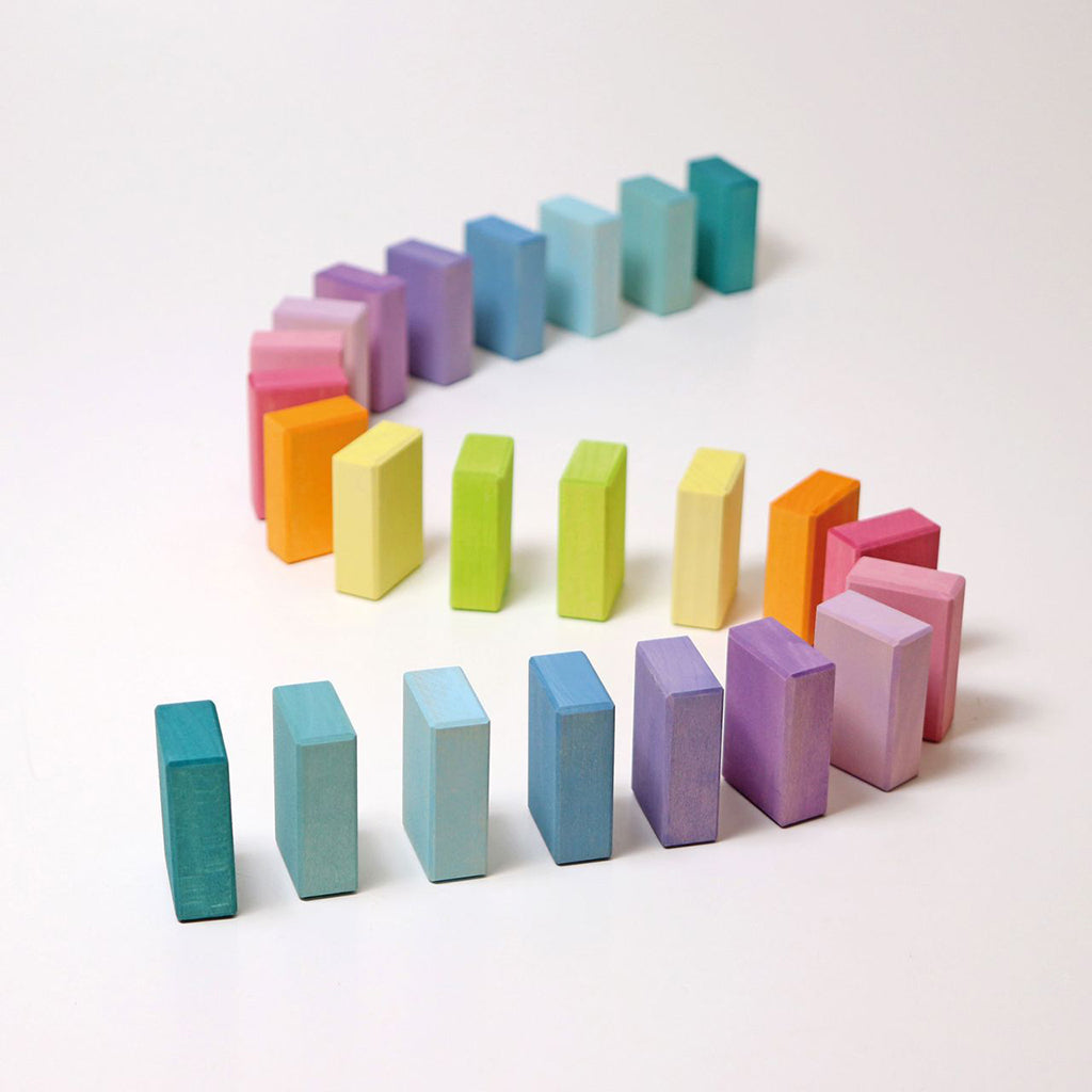 Grimm's 40 Piece Wooden Building Set Pastel Duo
